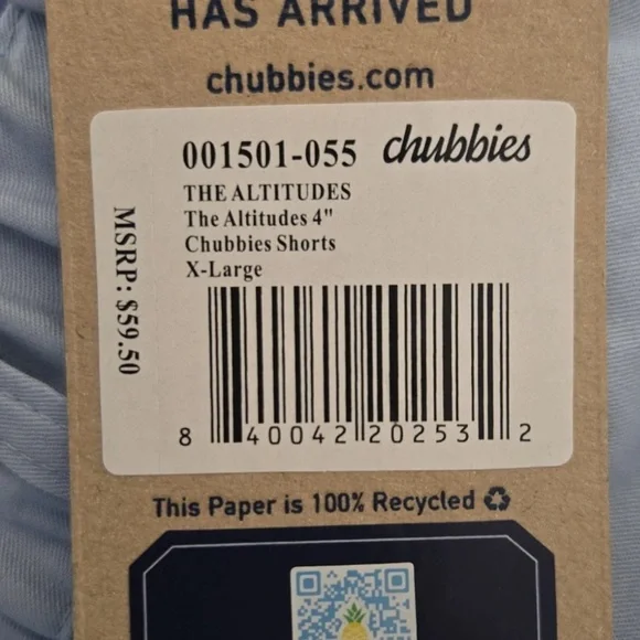 Chubbies The Altitudes 4" Shorts XL NEW Weekend Blue Twill Mens - Picture 5 of 5